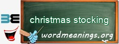 WordMeaning blackboard for christmas stocking